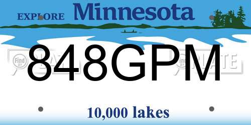 848GPM Minnesota License Plate