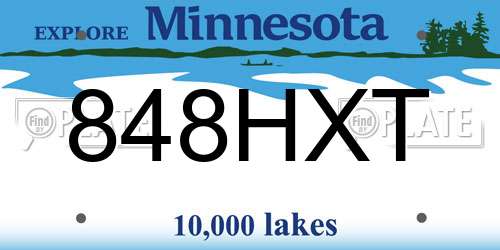 848HXT Minnesota License Plate