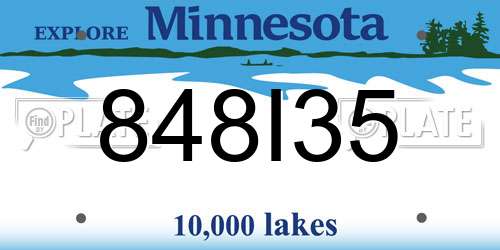 848I35 Minnesota License Plate