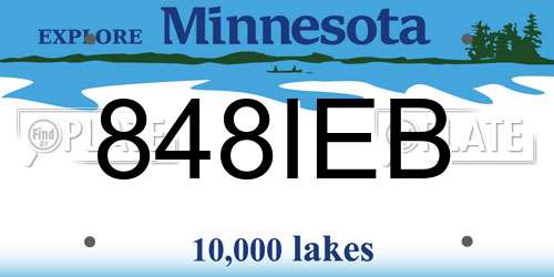 848IEB Minnesota License Plate