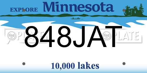 848JAT Minnesota License Plate