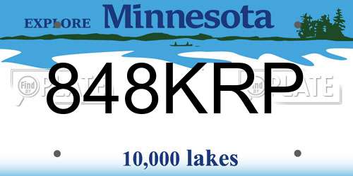 848KRP Minnesota License Plate
