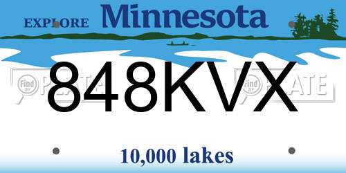 848KVX Minnesota License Plate