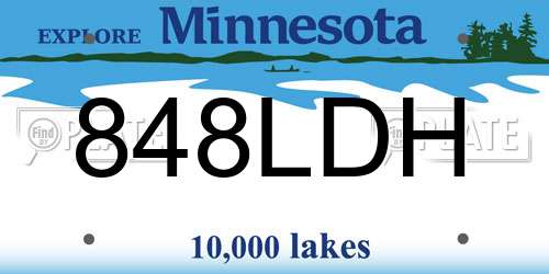 848LDH Minnesota License Plate