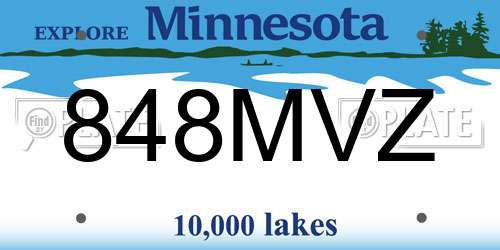 848MVZ Minnesota License Plate