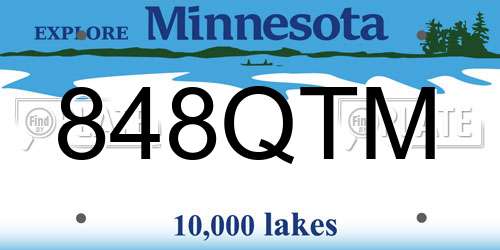 848QTM Minnesota License Plate