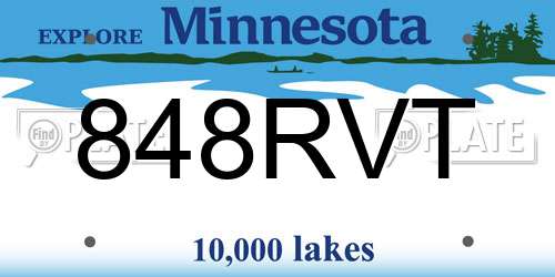 848RVT Minnesota License Plate