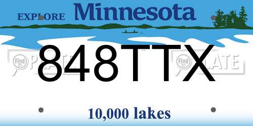 848TTX Minnesota License Plate