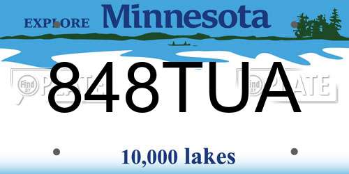 848TUA Minnesota License Plate
