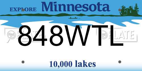 848WTL Minnesota License Plate