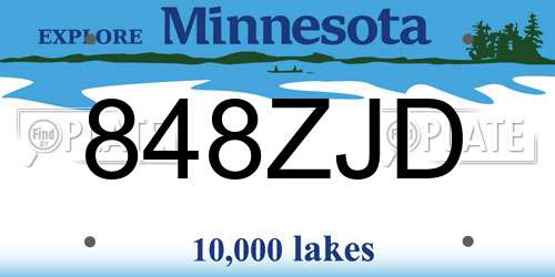 848ZJD Minnesota License Plate