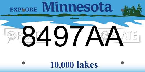 8497AA Minnesota License Plate
