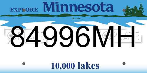 84996MH Minnesota License Plate