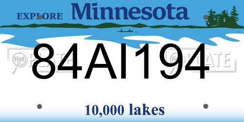 84AI194 Minnesota License Plate