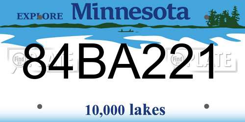 84BA221 Minnesota License Plate
