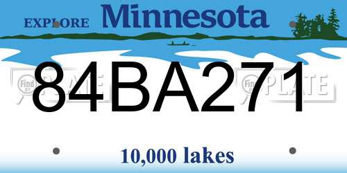 84BA271 Minnesota License Plate