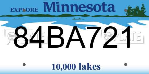 84BA721 Minnesota License Plate