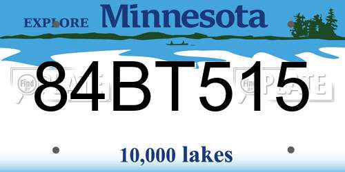 84BT515 Minnesota License Plate