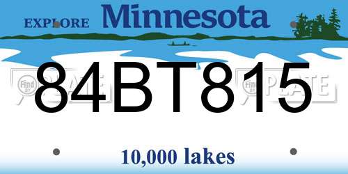 84BT815 Minnesota License Plate