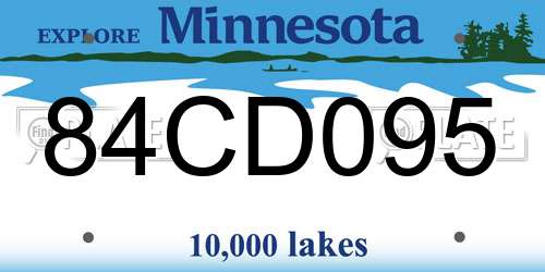 84CD095 Minnesota License Plate