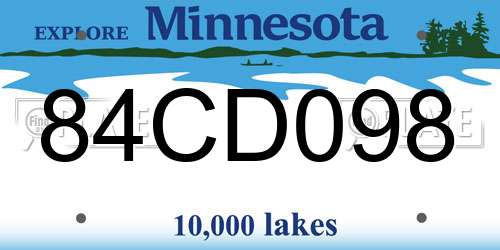 84CD098 Minnesota License Plate