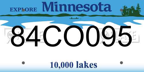 84CO095 Minnesota License Plate