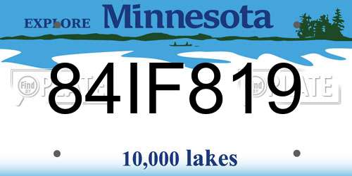 84IF819 Minnesota License Plate