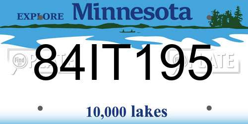 84IT195 Minnesota License Plate
