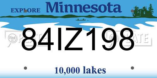 84IZ198 Minnesota License Plate