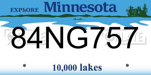 84NG757 Minnesota License Plate