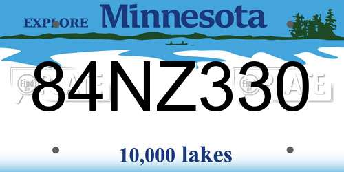 84NZ330 Minnesota License Plate