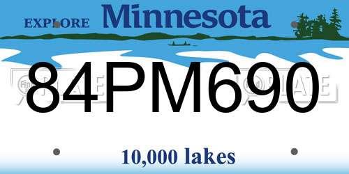 84PM690 Minnesota License Plate