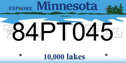 84PT045 Minnesota License Plate