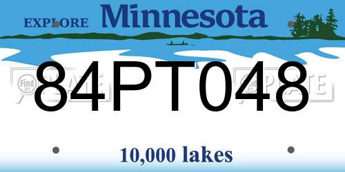 84PT048 Minnesota License Plate