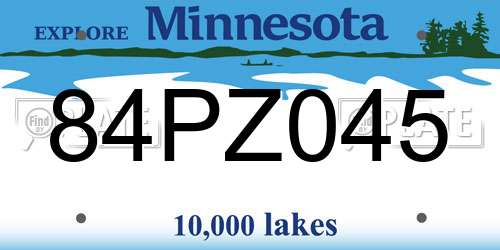 84PZ045 Minnesota License Plate