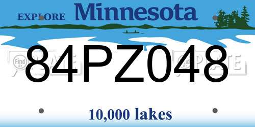 84PZ048 Minnesota License Plate