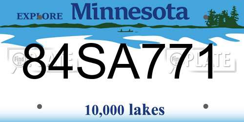 84SA771 Minnesota License Plate