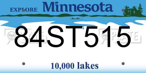 84ST515 Minnesota License Plate