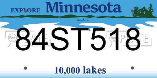 84ST518 Minnesota License Plate