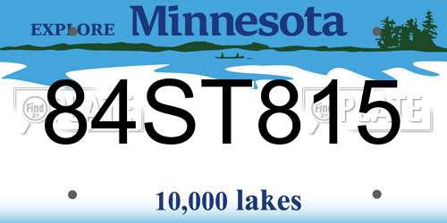 84ST815 Minnesota License Plate