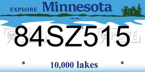 84SZ515 Minnesota License Plate