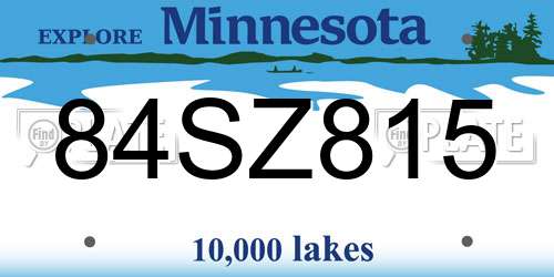 84SZ815 Minnesota License Plate