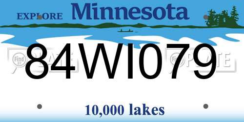 84WI079 Minnesota License Plate
