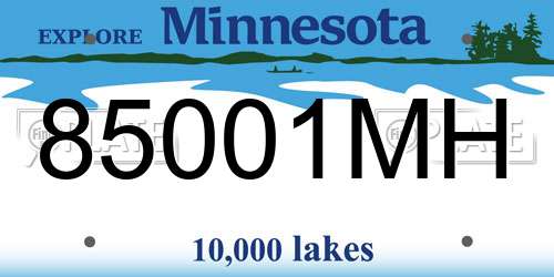 85001MH Minnesota License Plate