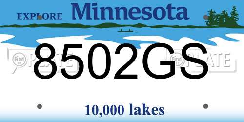 8502GS Minnesota License Plate