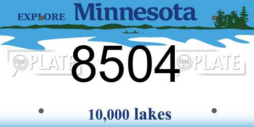 8504 Minnesota License Plate