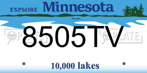 8505TV Minnesota License Plate