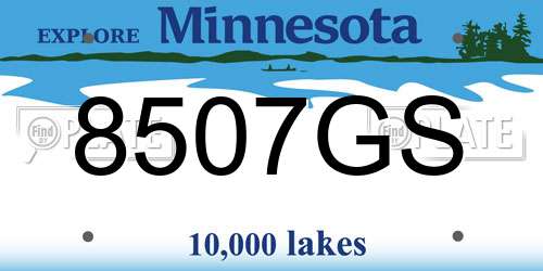 8507GS Minnesota License Plate