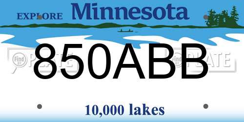 850ABB Minnesota License Plate
