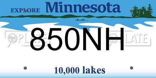 850NH Minnesota License Plate
